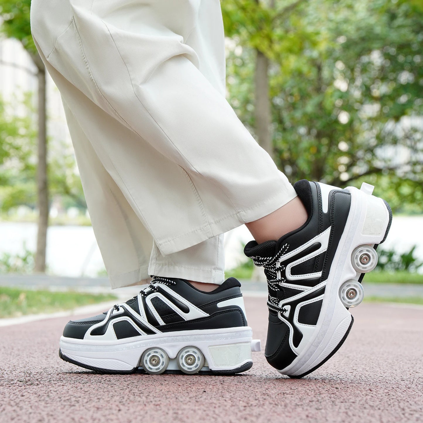 High Quality Roller Shoes Size 33-42 Roller Skate Shoes Sneakers 2-in-1 Roller Littel Kids
