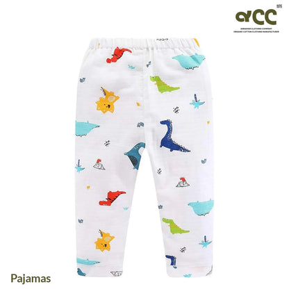 Organic Cotton Casual Unisex Baby Pajamas Soft Cozy Anti-Bacterial Quick Dry Breathable Full Sleeve Sleepwear for Newborns