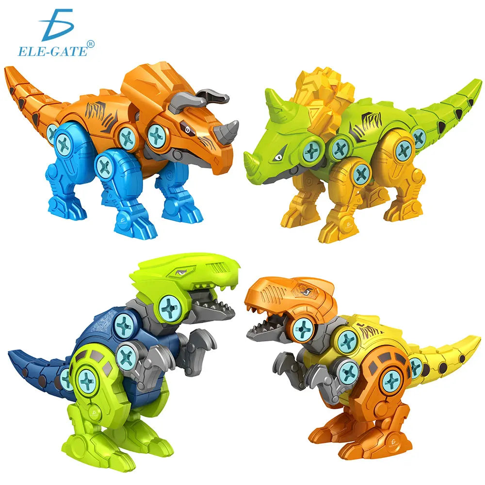 ELE-GATE Kids 4-6Y DIY Dinosaur Toy with Drill Kit Plastic Material