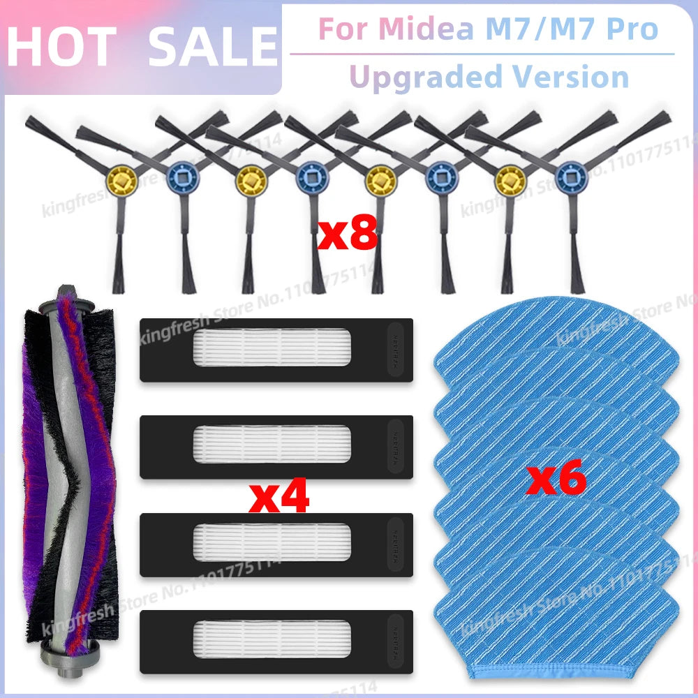 Fit For ( Midea M7 / M7 Pro / M7 EVO, Eureka NER700 ) Vacuum Parts Main Roller Side Brush Hepa Filter Mop Cloth Accessories