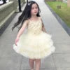3-Tier Lace Sleeveless Beaded Knee-Length Princess Dress Baby Girls Summer Wedding Ceremony Birthday Party ODM Eco-Friendly