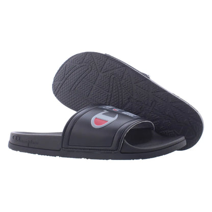 Champion IPO Squish GS Slide Boys Shoes Color: Black/Concrete/Scarlet  100% Authentic