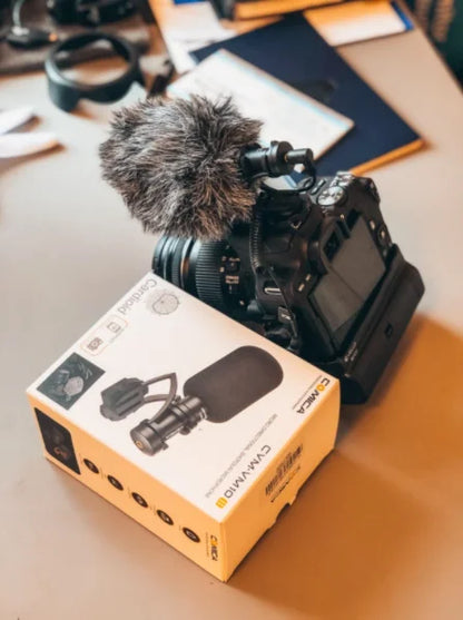 Camera Microphone,COMICA CVM-VM10II Professional Shotgun Microphone with Shock Mount For iPhone,DSLR Camera,Android Smartphones
