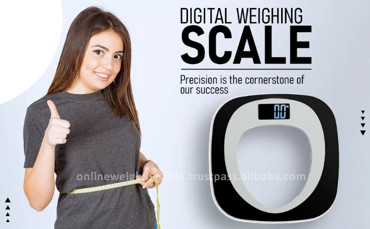 Custom Logo Large LCD Display Digital Personal Weighing Scale Standard Quality Tempered Glass Skid Proof Maximum Weight 180kg