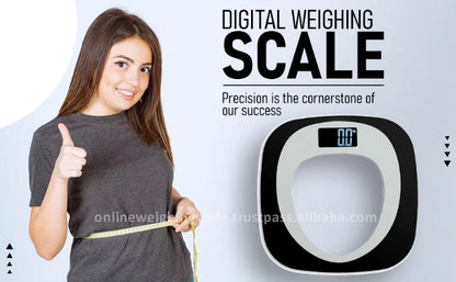 Custom Logo Large LCD Display Digital Personal Weighing Scale Standard Quality Tempered Glass Skid Proof Maximum Weight 180kg