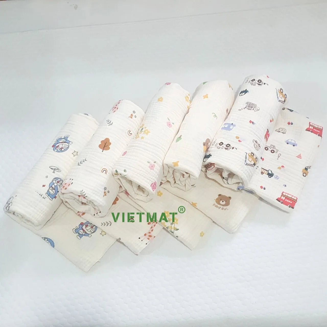 Wholesale Organic Cotton Printed Gauze Muslin Burp Cloth Newborns Soft Absorbent Baby Saliva Towel Customizable Kids Bathroom