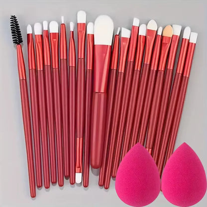 20Pcs Makeup Brushes Set Eyeliner Brush Blending Brush Makeup Brush for Cheeks Eye Cosmetic Foundation Brush with Makeup Sponge