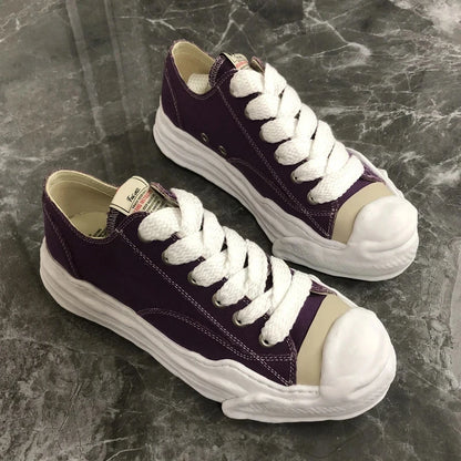 Men's MMY Canvas Shoes Top Quality Dissolve Sole Casual Shoes High Street Designer Couples Board Sneakers