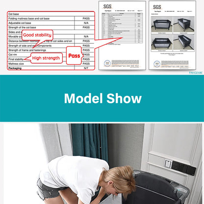 PANGDUBE 4-in-1 Baby Crib Multifunctional Convertible Bed with Rocker & Baby Playpen Newborn Changing Table Foldable Travel Cot