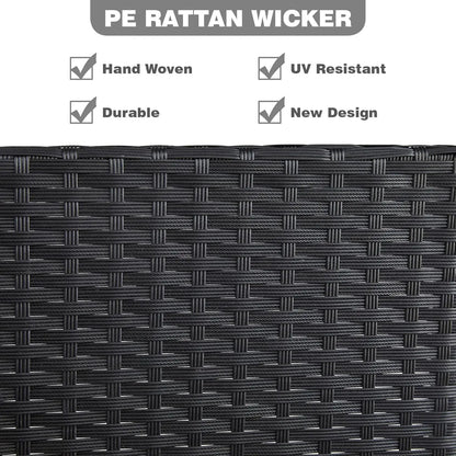 mcc direct 4Pcs Rattan Garden Furniture Set, Patio Rattan furniture sofa 2 Armchairs, 1 Loveseat Sofa and 1 coffee table  Sofia