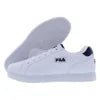 Fila Men's White Low-Top Casual Sneakers With Navy Red Accents Suede Upper Mesh Lining Breathable Lace-Up Walking Shoes All Seas