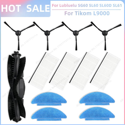 Fit For Lubluelu SG60 SL60 Plus SL60D SL61,Tikom L9000 L8000,Agaro Alpha,Laresar L6 Nex Parts Main Roller Brush Filter Mop Cloth