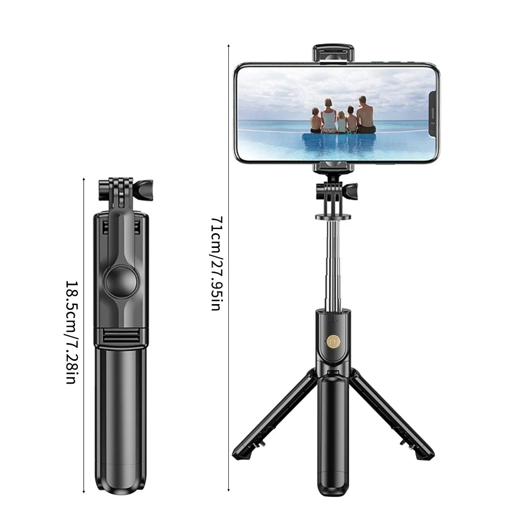 Roreta Wireless Tripod Stand Selfie Stick with Light Bluetooth Remote Control Extendable for iPhone Cellphone Tiktok Live Stream