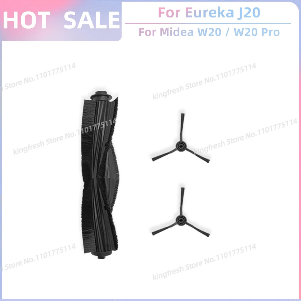 Fit For Eureka J20 / Midea W20 / W20 Pro Robot Vacuum Replacement Parts Main Roller Side Brush Hepa Filter Dust Bag Accessories
