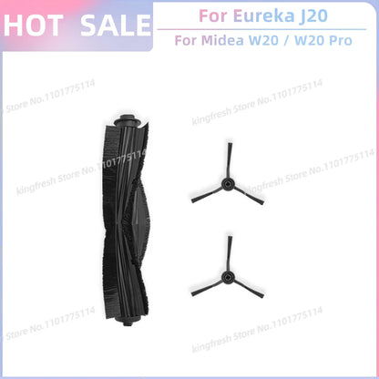 Fit For Eureka J20 / Midea W20 / W20 Pro Robot Vacuum Replacement Parts Main Roller Side Brush Hepa Filter Dust Bag Accessories