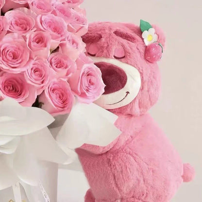 Disney Toy Story Lotso Cute Bear Strawberry Sofa Plush Pillow Stuffed Toys Children Girls Friends Festivals Birthday Gift