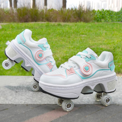High Quality Roller Shoes Size 33-42 Roller Skate Shoes Sneakers 2-in-1 Roller Littel Kids