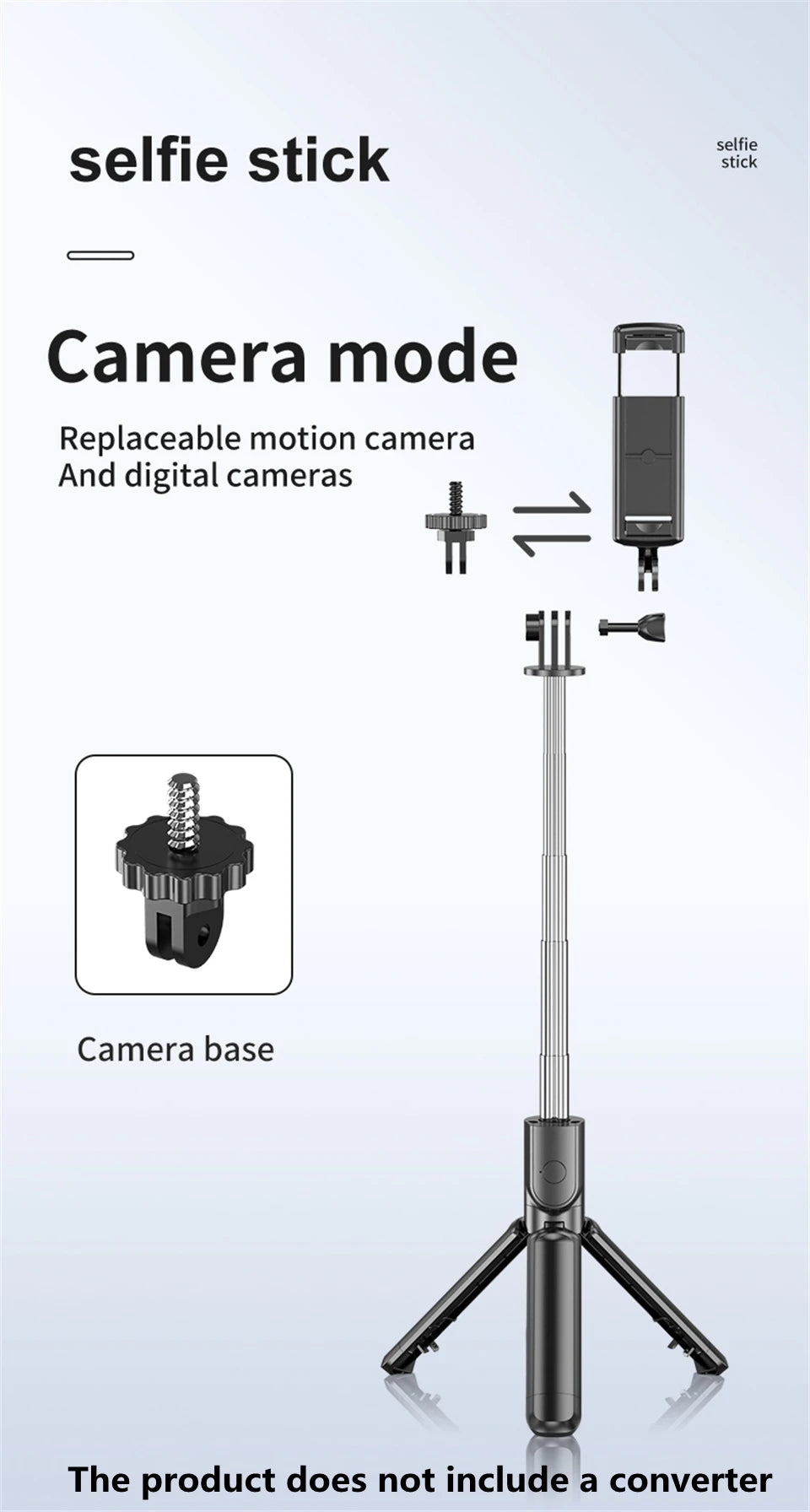 Roreta Wireless Selfie Stick Tripod Stand Bluetooth Remote Extendable Tripod for iPhone Mobile Phone Tiktok Live Streaming