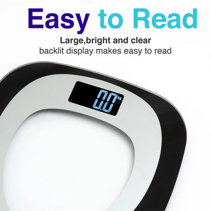 Custom Logo Large LCD Display Digital Personal Weighing Scale Standard Quality Tempered Glass Skid Proof Maximum Weight 180kg