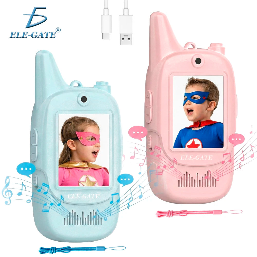 Pair of Kids 2.4G WIFI Video Walkie-Talkies Toy for Communication and Fun