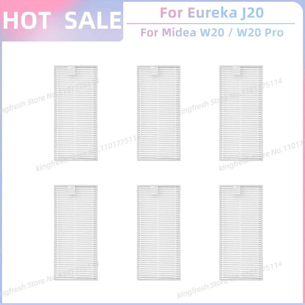 Fit For Eureka J20 / Midea W20 / W20 Pro Robot Vacuum Replacement Parts Main Roller Side Brush Hepa Filter Dust Bag Accessories