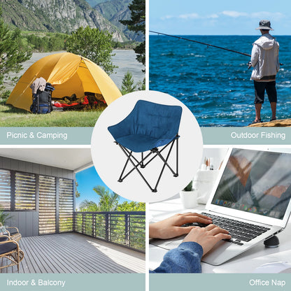 1PC Foldable Camping Lightweight Portable Fishing Chair Folding Armchair with Padded Seat Carry Bag  for Outdoor Beach Picnic