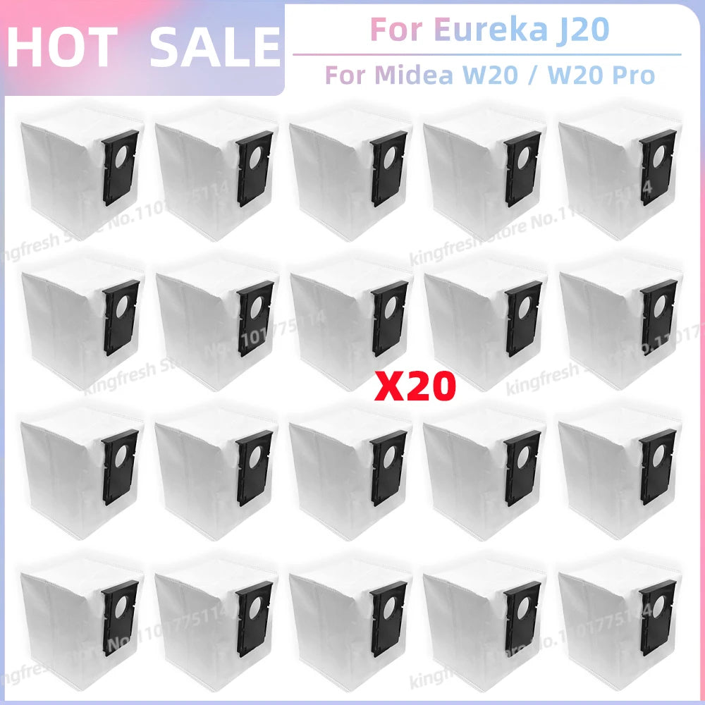 Fit For Eureka J20 / Midea W20 / W20 Pro Robot Vacuum Replacement Parts Main Roller Side Brush Hepa Filter Dust Bag Accessories