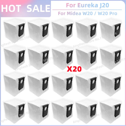 Fit For Eureka J20 / Midea W20 / W20 Pro Robot Vacuum Replacement Parts Main Roller Side Brush Hepa Filter Dust Bag Accessories