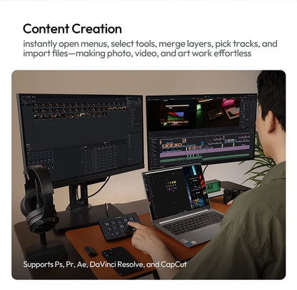 Ulanzi D200H Live Streaming Controller 13 LCD Keys for Tiktok Youtube Vlog Content Creation Photo Video Editing Gaming Office