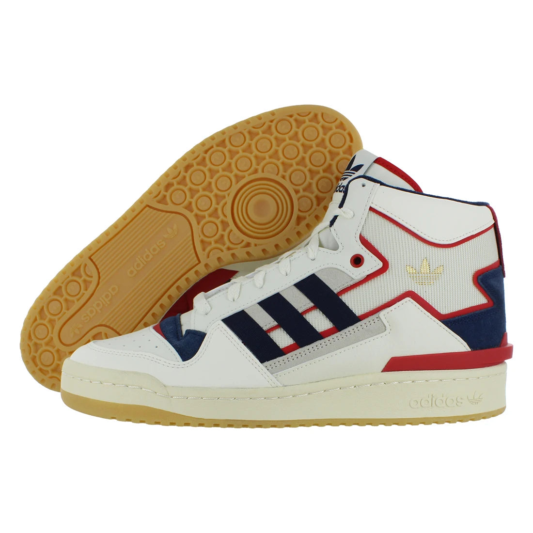 For MSS-HQ1482 Forum Exhibit Mid 2 Men's Sneakers White/Collegiate Navy/Scarlet Height Increasing Feature for Walking China