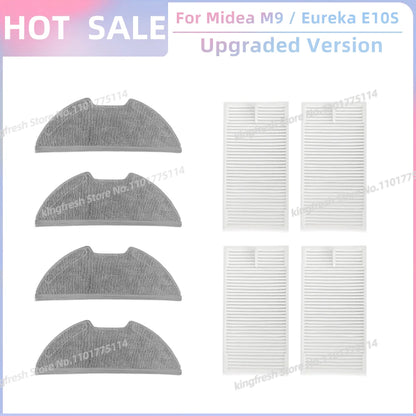 Fit For ( Midea M9, Eureka E10S, Eureka E20 Plus, Midea VCR S10 Plus, PObode A8 ) Parts Main Roller Side Brush Filter Mop Cloth