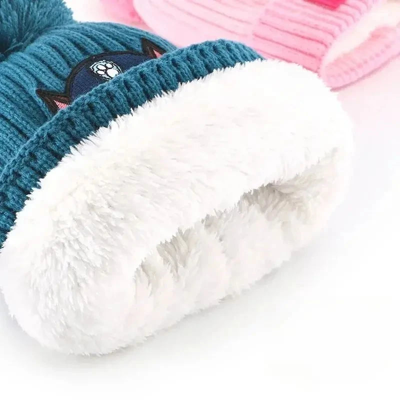 Paw Patrols Kid Warm Hat Anime Figure Cosplay Skye Chase Boys Girls Marshall Children Thermal Knitted Cap Birthday Gift Toy