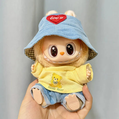 Mini Plush Doll'S Clothes Outfit Accessories For Korea Kpop Exo Labubu V1 V2 Idol Dolls Goose Dinosaur Macaron Clothing Gift
