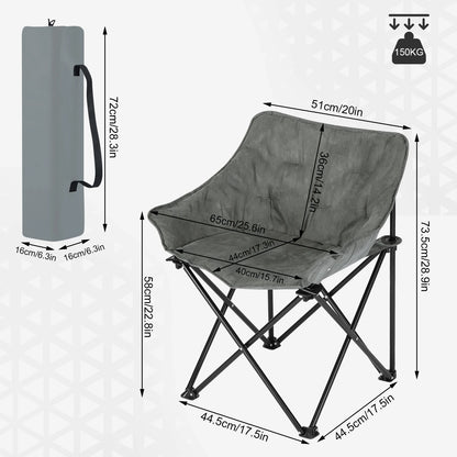 1PC Foldable Camping Lightweight Portable Fishing Chair Folding Armchair with Padded Seat Carry Bag  for Outdoor Beach Picnic
