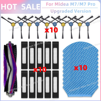 Fit For ( Midea M7 / M7 Pro / M7 EVO, Eureka NER700 ) Vacuum Parts Main Roller Side Brush Hepa Filter Mop Cloth Accessories