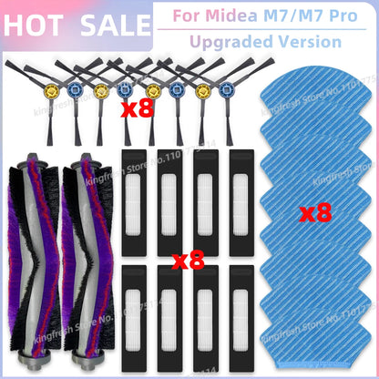 Fit For ( Midea M7 / M7 Pro / M7 EVO, Eureka NER700 ) Vacuum Parts Main Roller Side Brush Hepa Filter Mop Cloth Accessories