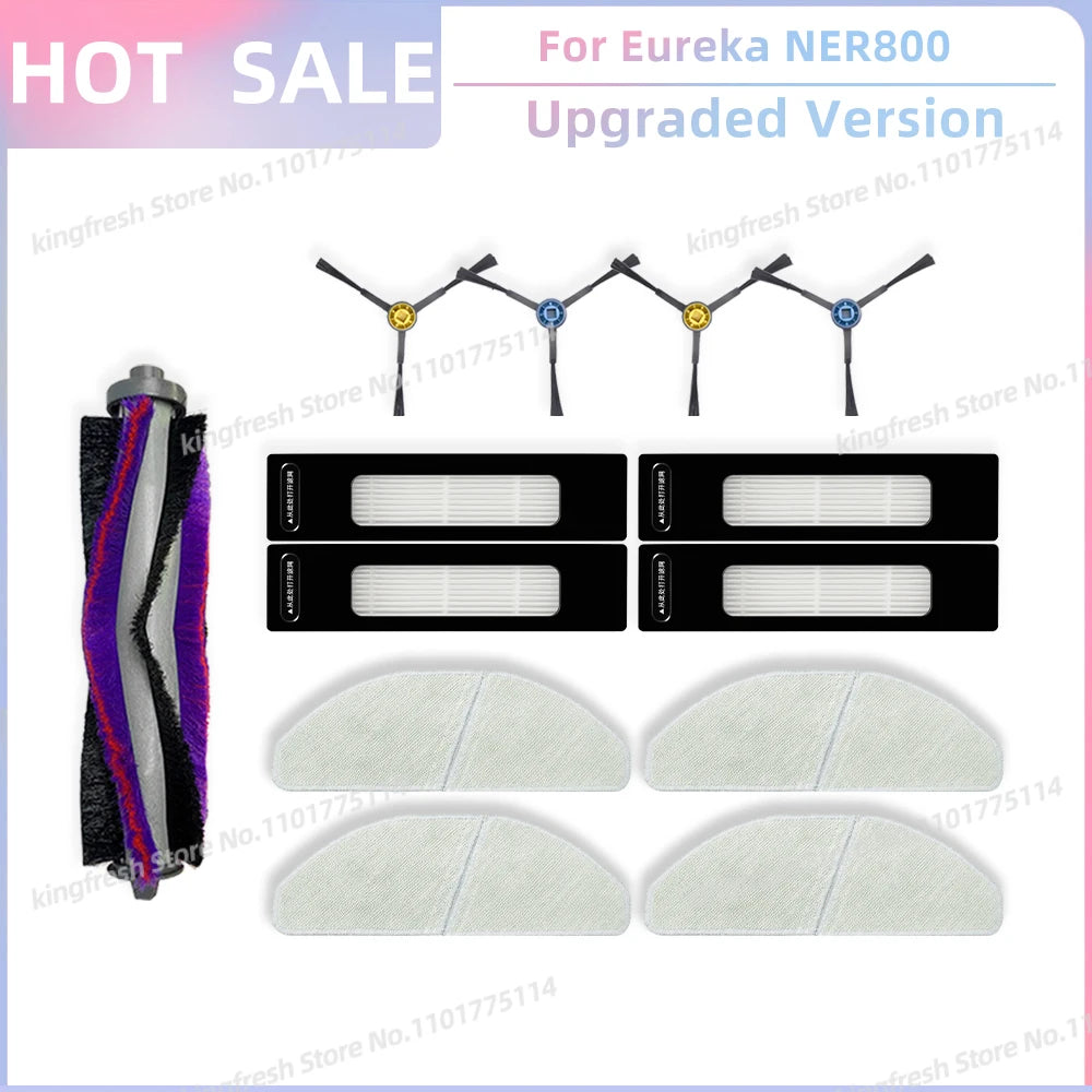 Compatible For Eureka NER800 Robot Vacuum Replacement Parts Main Roller Side Brush Hepa Filter Mop Cloth Accessories