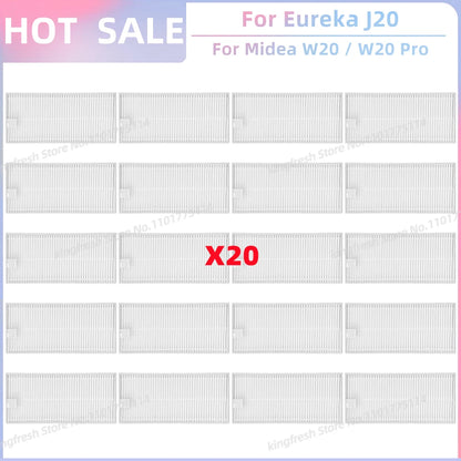 Fit For Eureka J20 / Midea W20 / W20 Pro Robot Vacuum Replacement Parts Main Roller Side Brush Hepa Filter Dust Bag Accessories