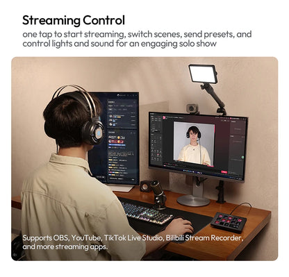 Ulanzi D200H Live Streaming Controller 13 LCD Keys for Tiktok Youtube Vlog Content Creation Photo Video Editing Gaming Office