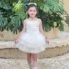 3-Tier Lace Sleeveless Beaded Knee-Length Princess Dress Baby Girls Summer Wedding Ceremony Birthday Party ODM Eco-Friendly