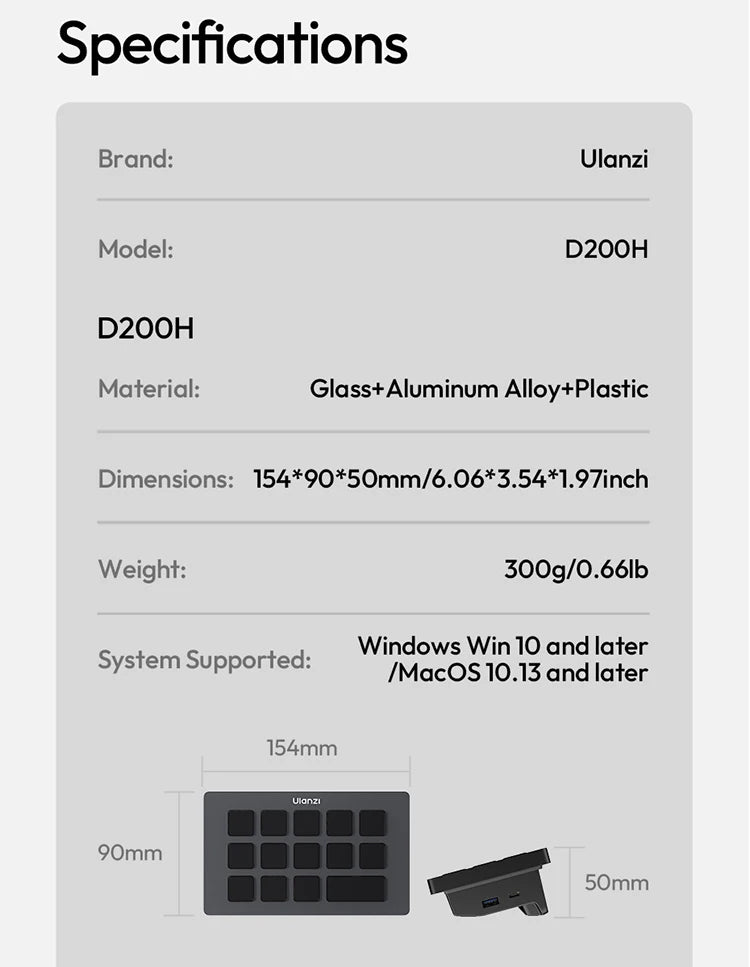 Ulanzi D200H Live Streaming Controller 13 LCD Keys for Tiktok Youtube Vlog Content Creation Photo Video Editing Gaming Office