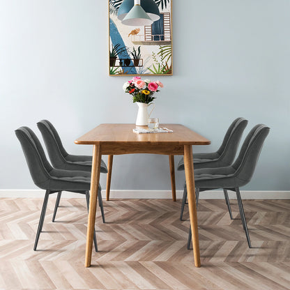 4PCs/Set Faux Leather/Fabric/Velvet/Linen Kitchen Chair  Dining Chairs Stable Metal Legs Upholstered Seat Kitchen Furniture