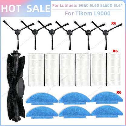 Fit For Lubluelu SG60 SL60 Plus SL60D SL61,Tikom L9000 L8000,Agaro Alpha,Laresar L6 Nex Parts Main Roller Brush Filter Mop Cloth