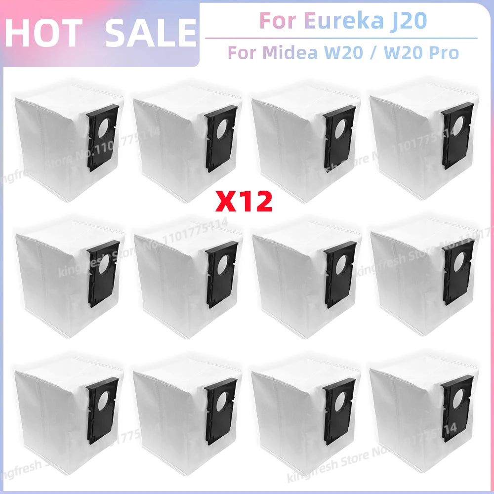 Fit For Eureka J20 / Midea W20 / W20 Pro Robot Vacuum Replacement Parts Main Roller Side Brush Hepa Filter Dust Bag Accessories