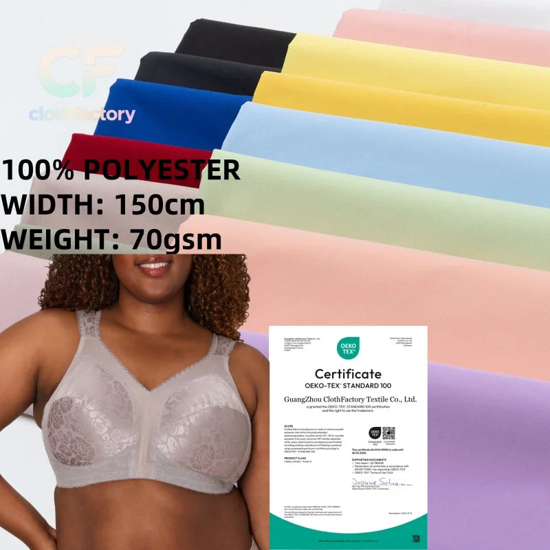 100% Polyester Fabric 70G Lightweight Soft and Smooth for Women's Casual Underwear and Bra Airy Feel