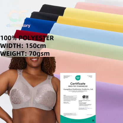 100% Polyester Fabric 70G Lightweight Soft and Smooth for Women's Casual Underwear and Bra Airy Feel