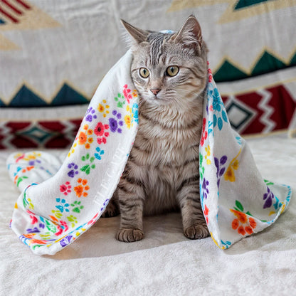 Cotton Paw Print Design Pet Blanket & Throws