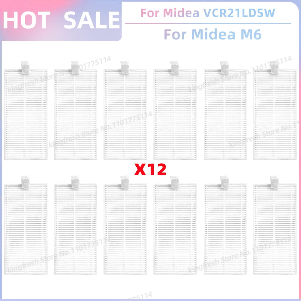 Fit For Midea VCR21LDSW / Midea M6 / Eureka NER600 Robot Vacuum Parts Main Roller Side Brush Hepa Filter Mop Cloth Accessories