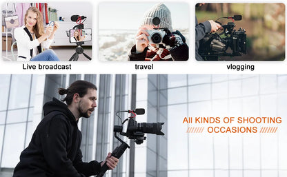 Camera Microphone,COMICA CVM-VM10II Professional Shotgun Microphone with Shock Mount For iPhone,DSLR Camera,Android Smartphones
