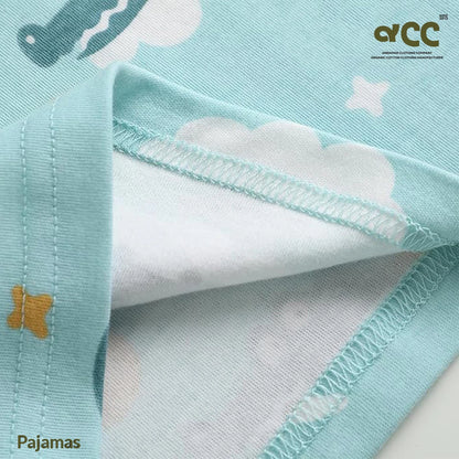 Baby Sleepwear Pajamas 100% Cotton Breathable Anti-Bacterial Unisex Printed Full Sleeve Casual for Newborns & Infants
